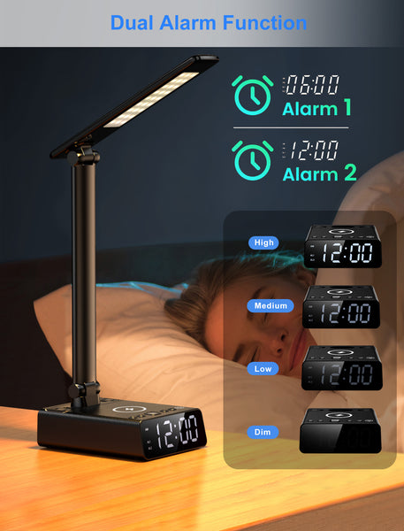 Alarm Clock Table Lamp, Wireless Charger, USB Charger and Outlets, 500pcs