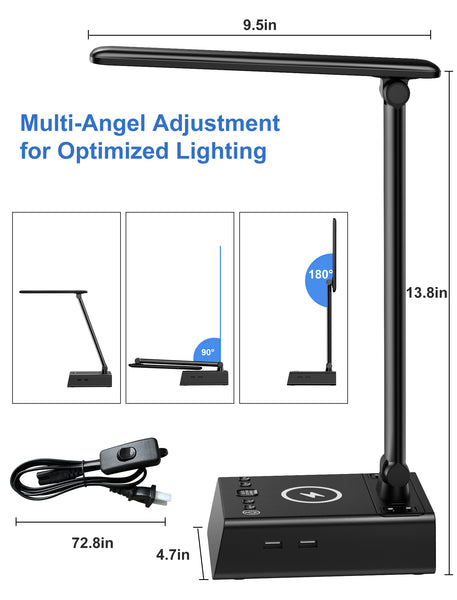 Alarm Clock Table Lamp, Wireless Charger, USB Charger and Outlets, 500pcs