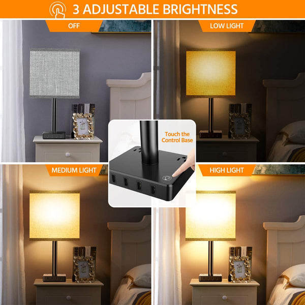 Table Lamp with USB Charger and Outlets, 500pcs