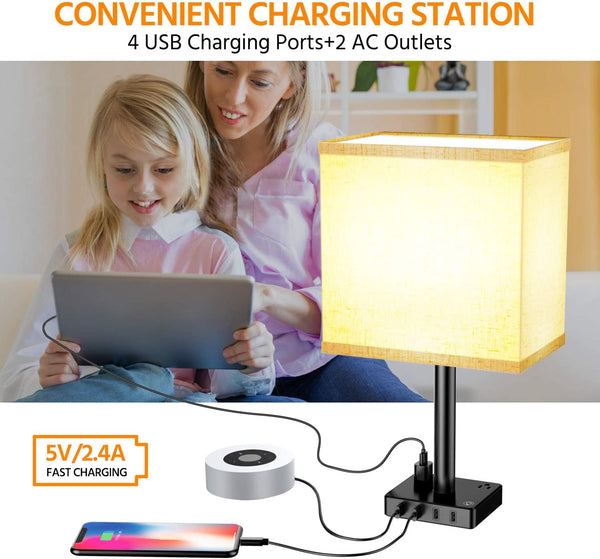 Table Lamp with USB Charger and Outlets, 500pcs