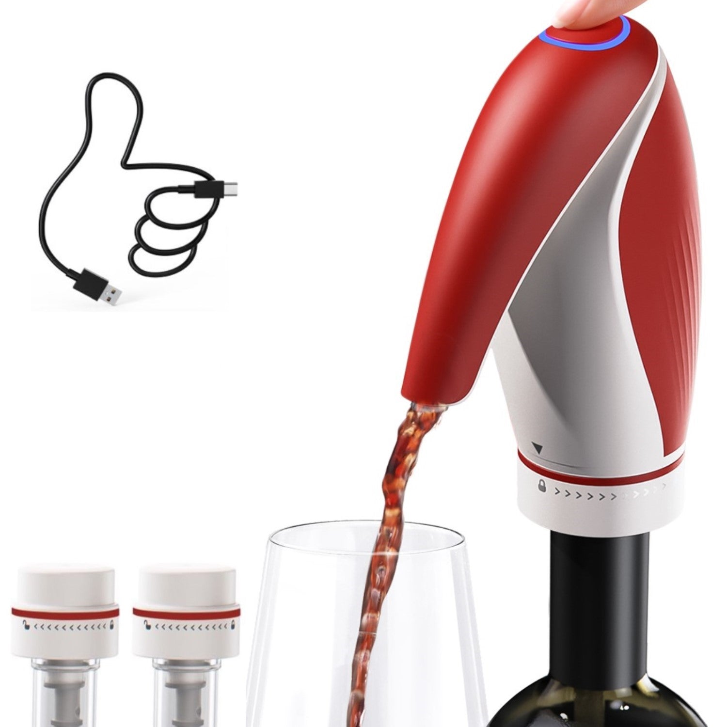 Rechargeable Wine Aerator and Preserver