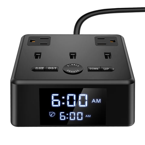 Alarm Clock with USB-A and USB-C Charger and Outlets, 500pcs