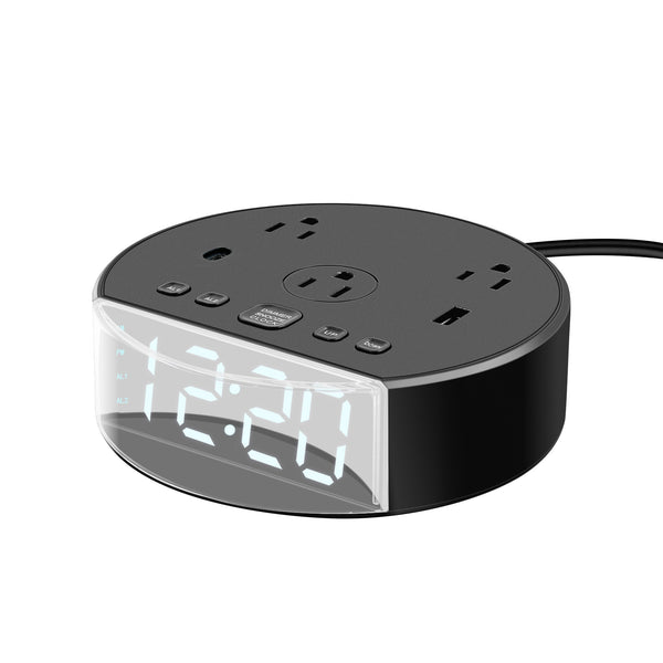 Alarm Clock with USB-A and USB-C Charger and Outlets, 500pcs